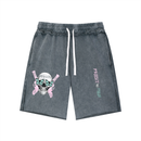 Protect The Dolls Skull Butterfly Unisex Mineral Wash Raw Edge Shorts