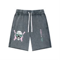 Protect The Dolls Skull Butterfly Unisex Mineral Wash Raw Edge Shorts