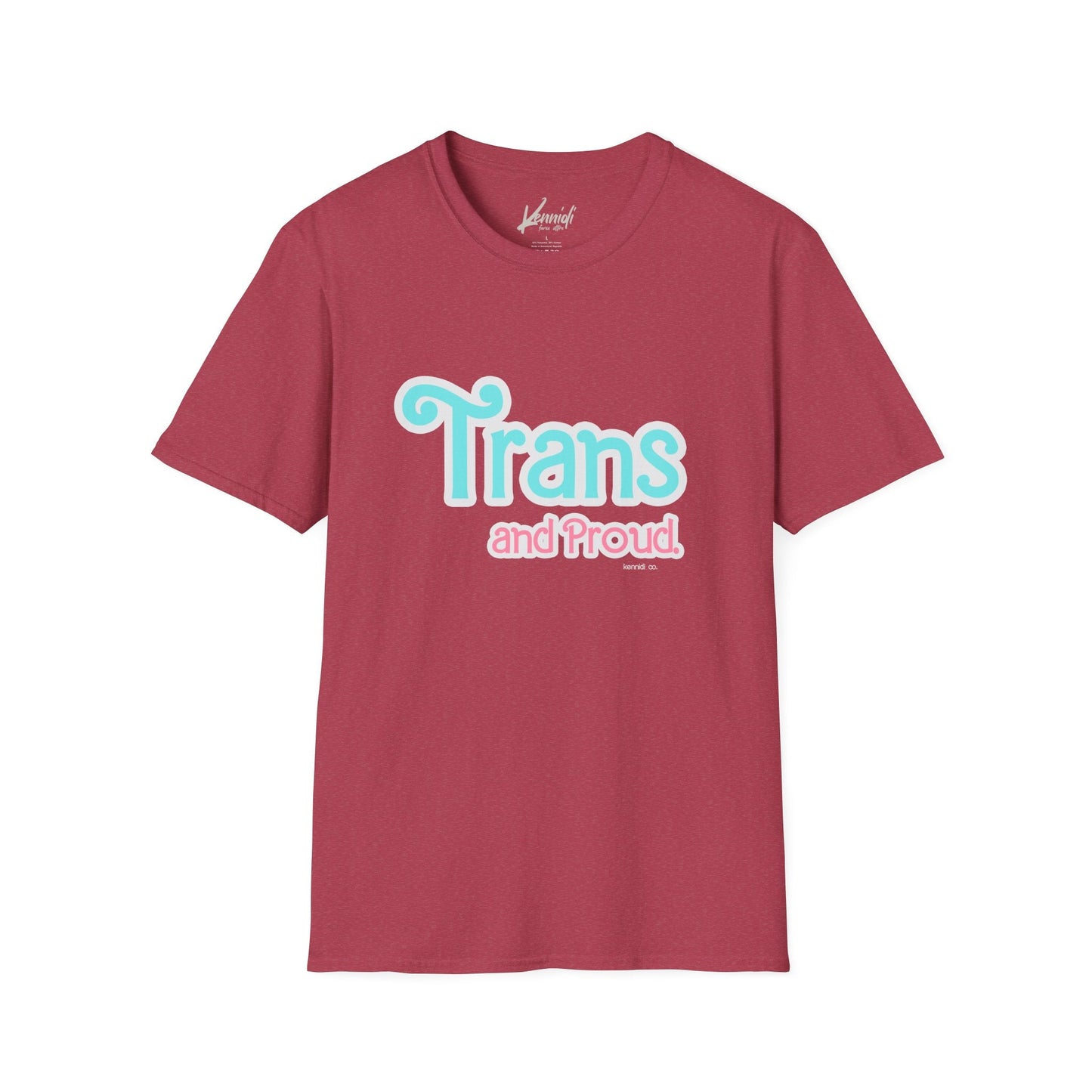 Trans And Proud Barbie Inspired Pride Version 2 Unisex Softstyle T-Shirt Heather Cardinal / S