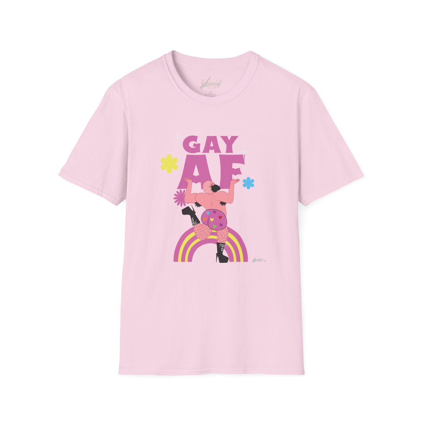 Gay Af Pride Unisex Softstyle T-Shirt Light Pink / S