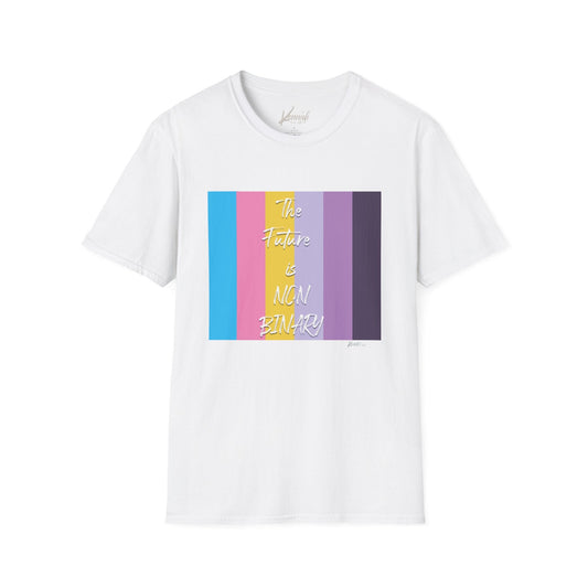 The Future Is Non Binary Pride Unisex Softstyle T-Shirt White / Xs