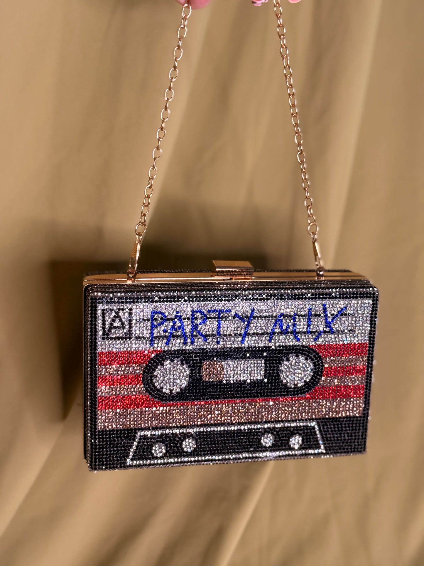 Cassett Tape Party Mix stoned clutch purse