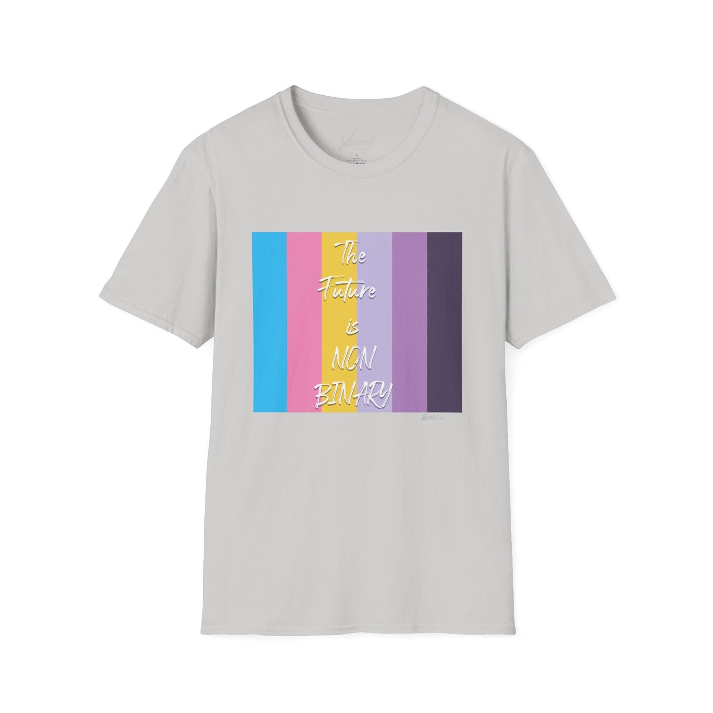 The Future Is Non Binary Pride Unisex Softstyle T-Shirt Ice Grey / S