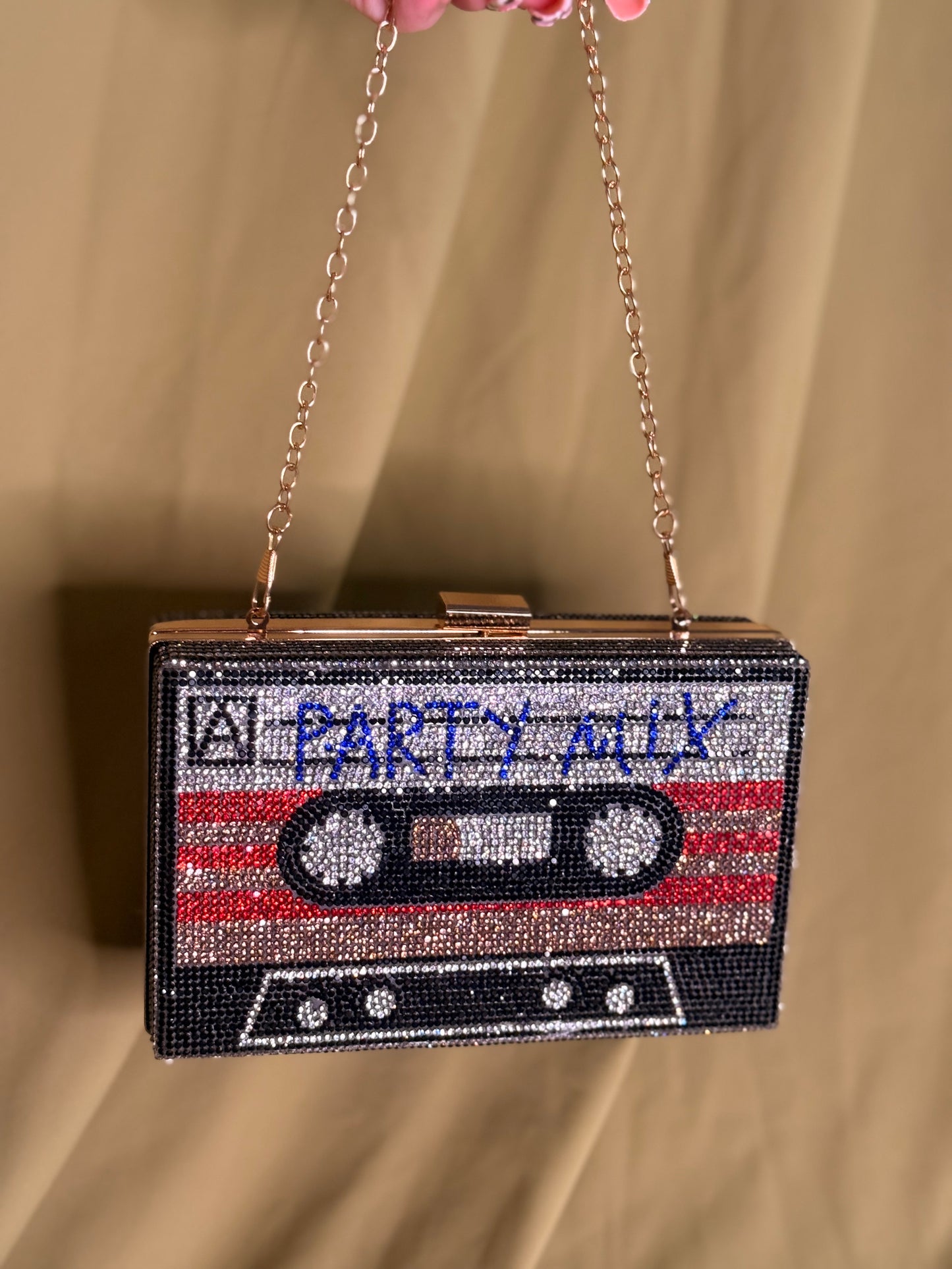 Cassett Tape Party Mix stoned clutch purse