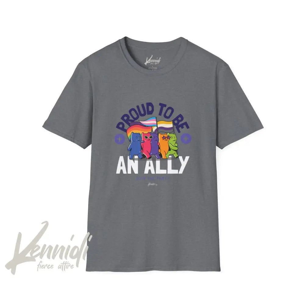 Proud To Be An Ally Pride Unisex Softstyle T-Shirt Graphite Heather / S