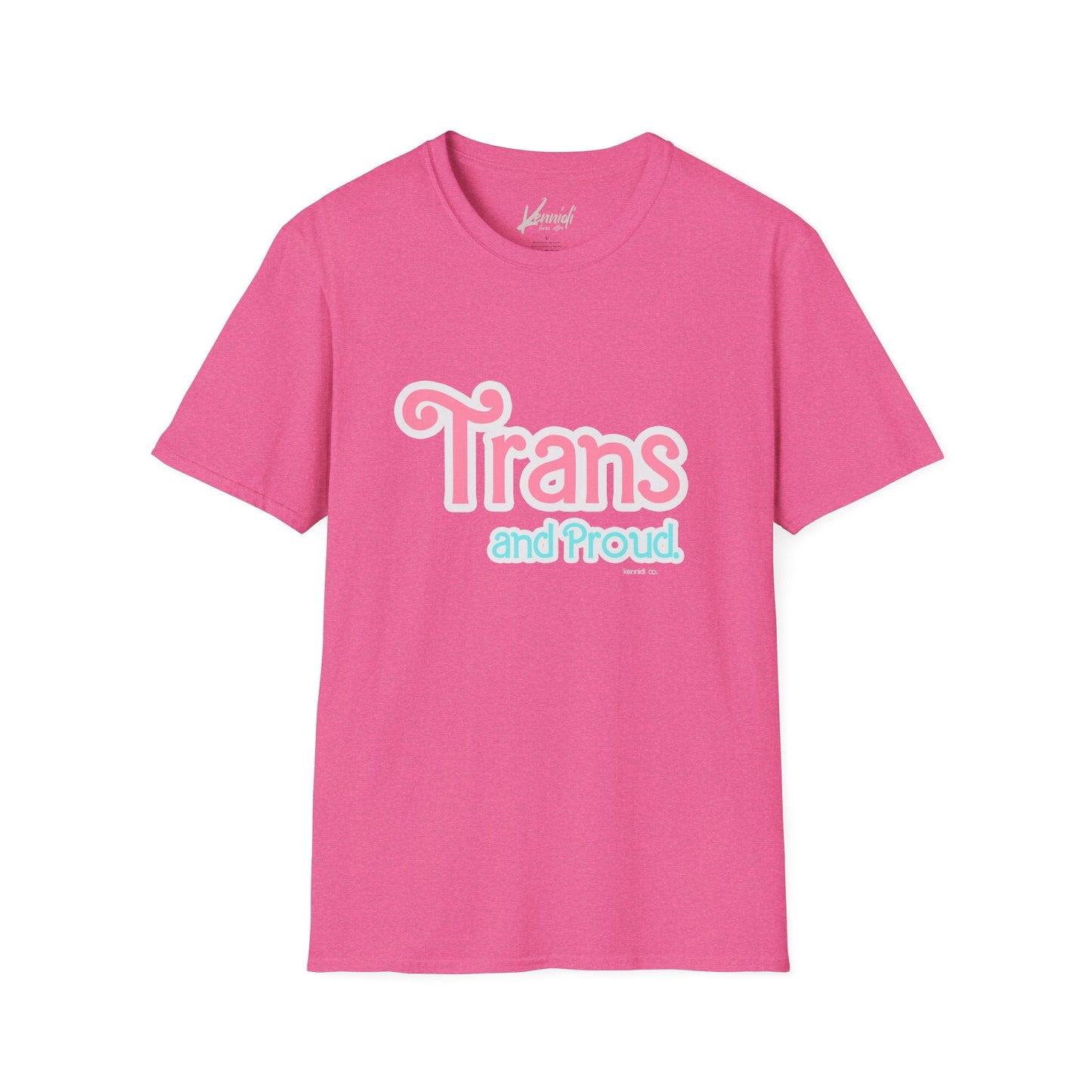 Trans And Proud Barbie Inspired Pride Unisex Softstyle T-Shirt Heather Heliconia / S