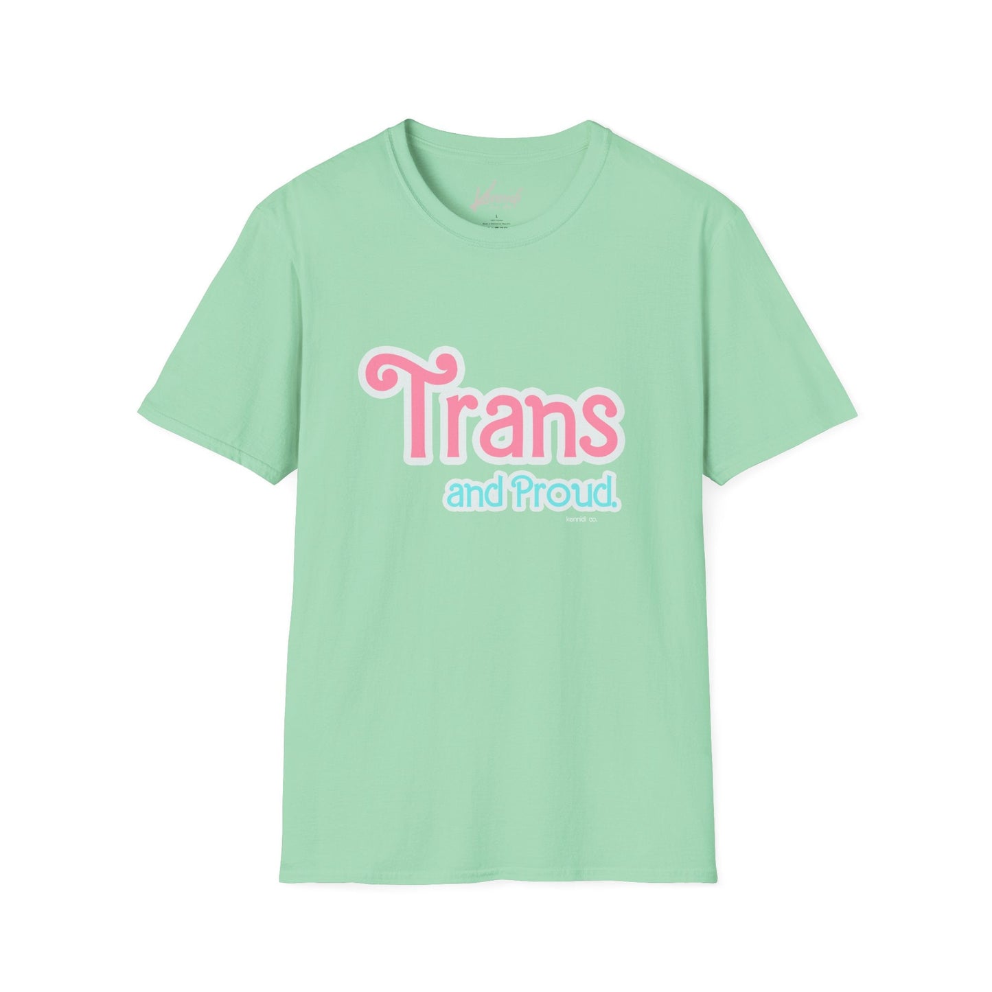 Trans And Proud Barbie Inspired Pride Unisex Softstyle T-Shirt Mint Green / S