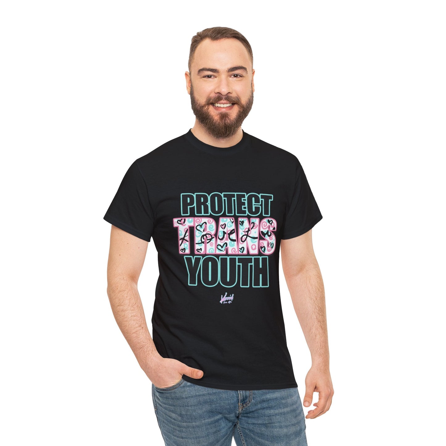 Protect Trans Youth Love 3.0 Unisex Heavy Cotton Tee - Black / S T - Shirt