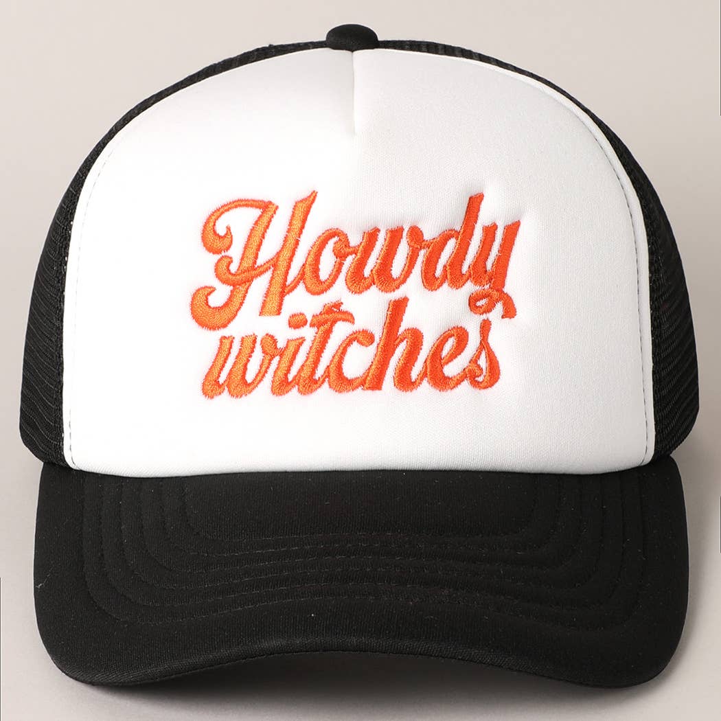 Howdy Witches Embroidered Mesh Back Trucker Hat