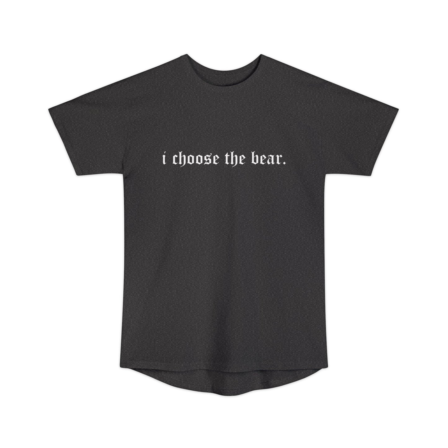 I Choose The Bear Unisex Long Body Urban Tee - Dark Grey Heather / S - T-Shirt