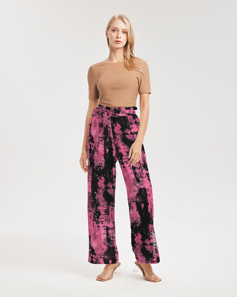 Pink Grunge Women's High-Rise Wide Leg Pants