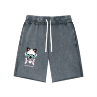 Protect The Dolls Skull Butterfly Unisex Mineral Wash Raw Edge Shorts