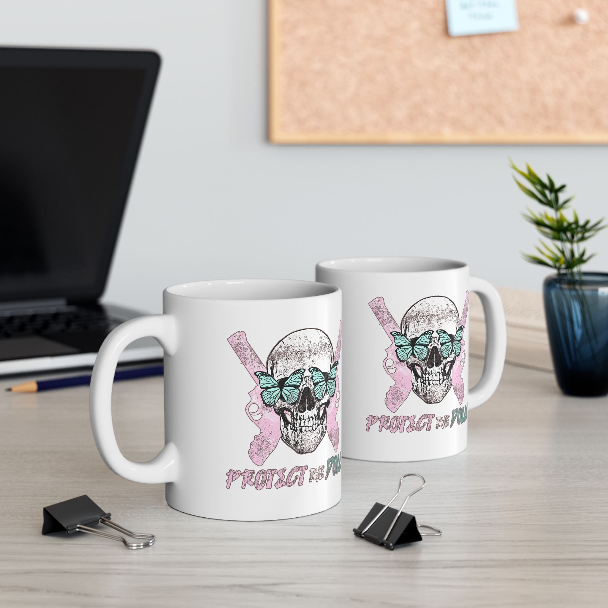 Protect the Dolls Ceramic Mug — Cute Gothic Coffee Cup (11oz, 15oz)