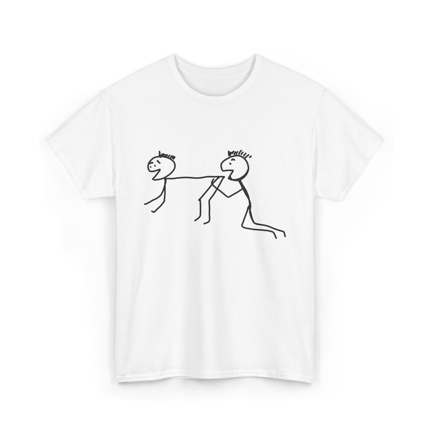 Funny Stick Figures Eating It Unisex T-shirt by Kennidi Co