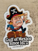 Satirical Gulf of Mexico since 1672 pirate trump stickers