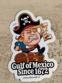 Satirical Gulf of Mexico since 1672 pirate trump stickers