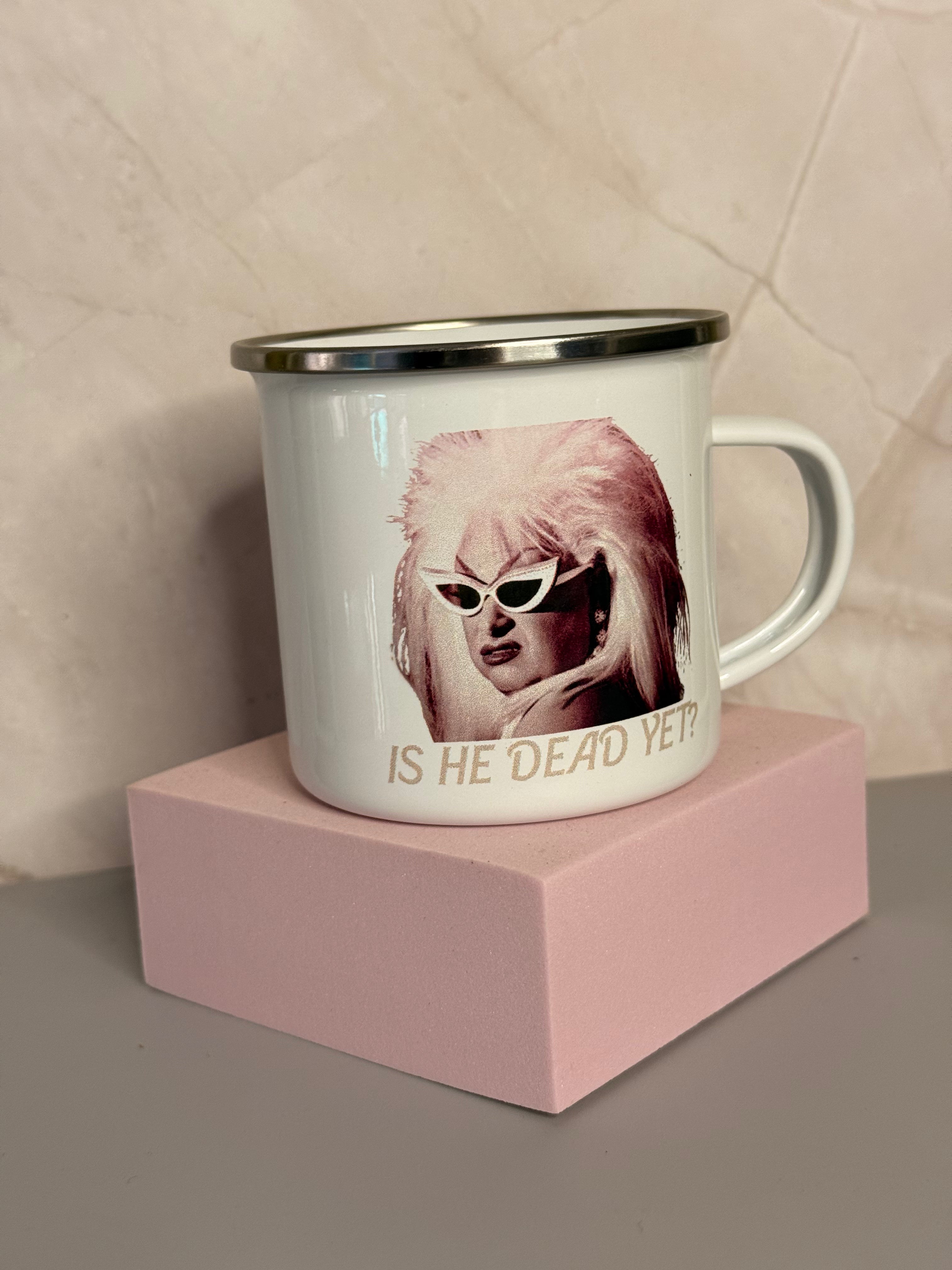 Divine Is He Dead Yet? Camping Mug