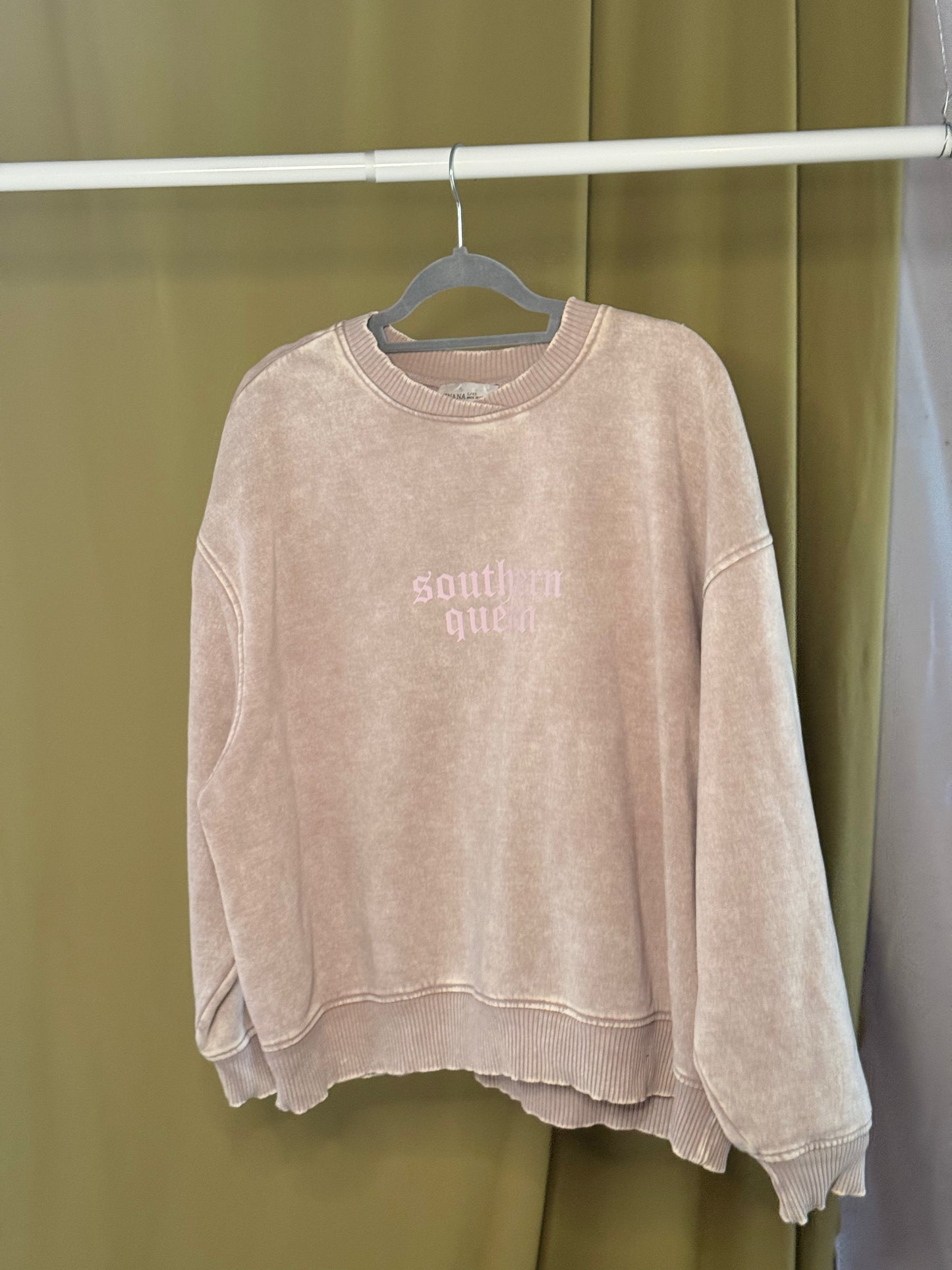 Southern Queen Acid Wash Fleece Oversized Pullover