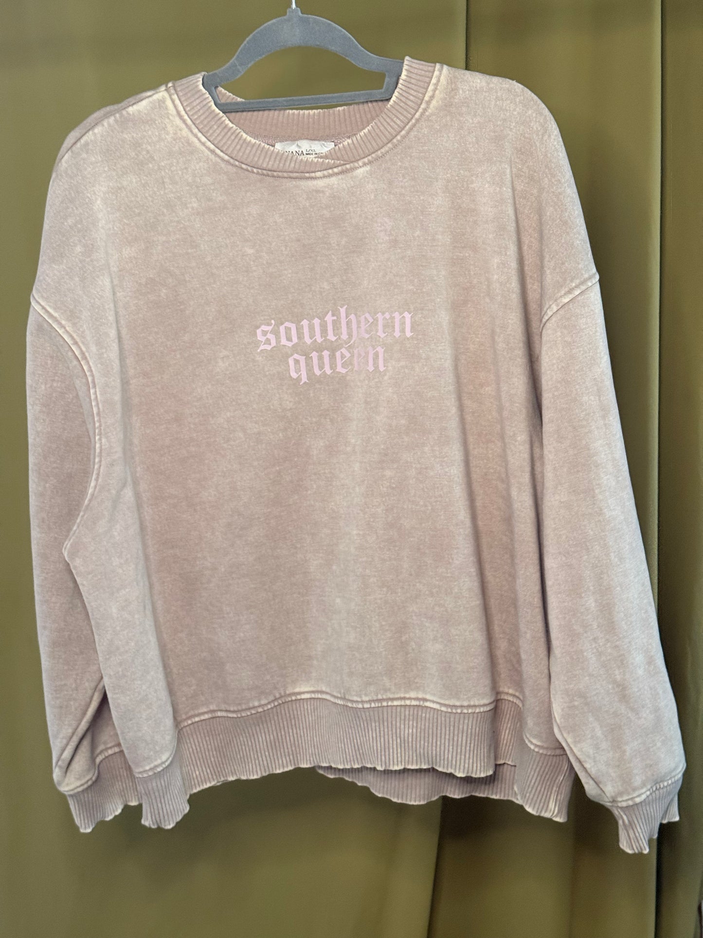 Southern Queen Acid Wash Fleece Oversized Pullover