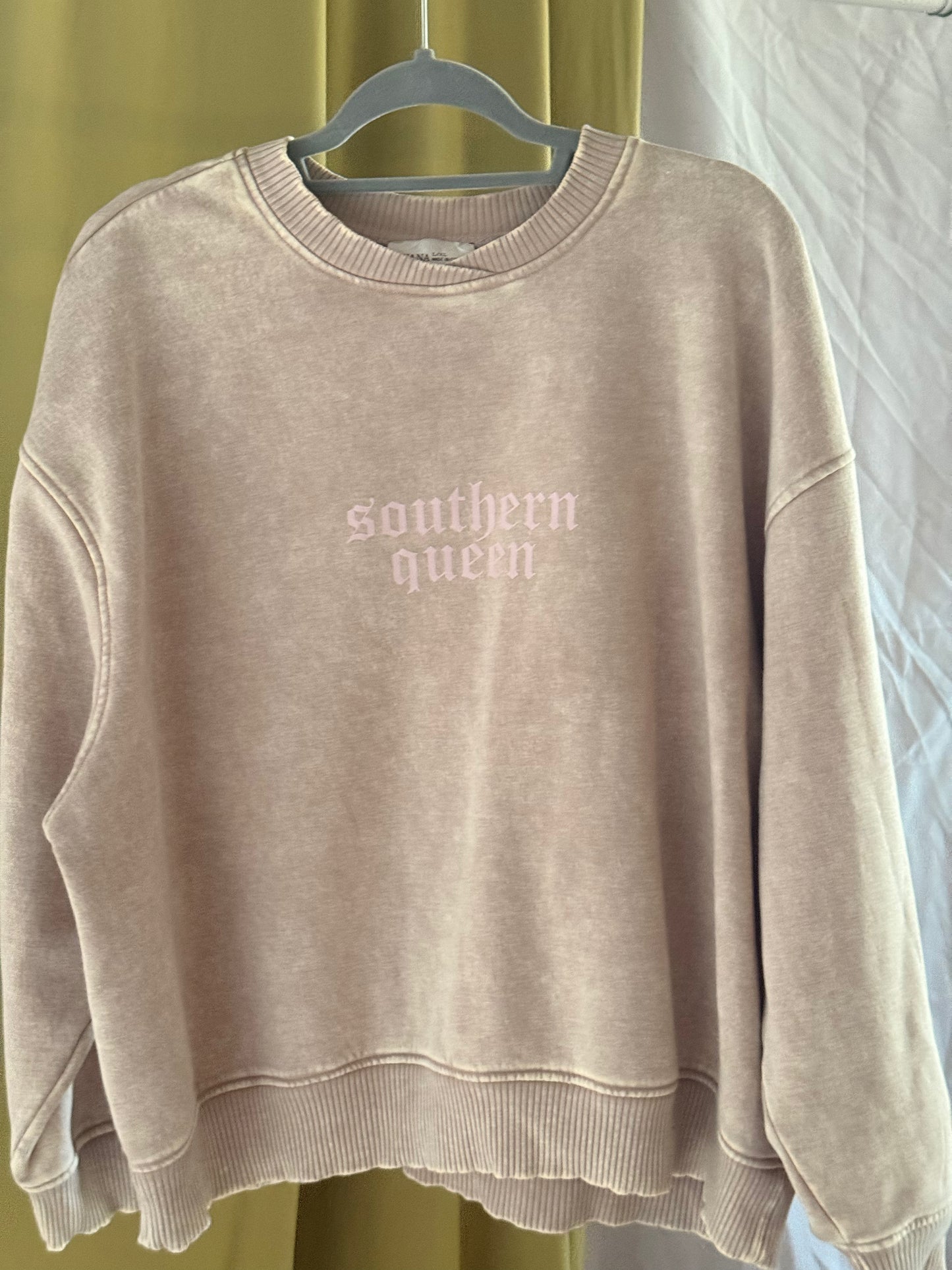 Southern Queen Acid Wash Fleece Oversized Pullover