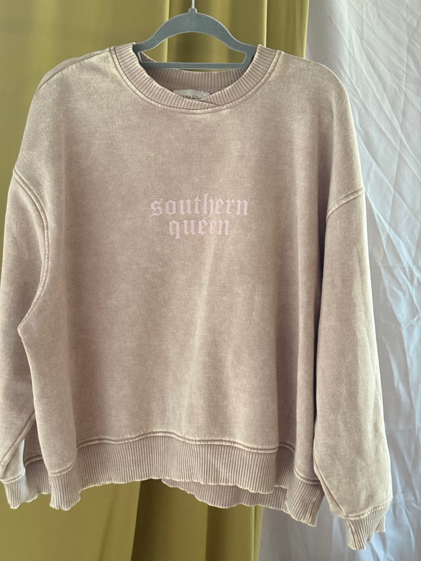 Southern Queen Acid Wash Fleece Oversized Pullover