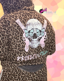 Protect The Dolls Skull Unisex Leopard Full Zip Hoodie