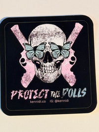 Protect the Dolls Skull and Butterfly Vinyl Stickers