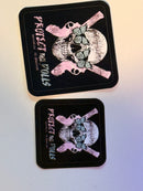 Protect the Dolls Skull and Butterfly Vinyl Stickers