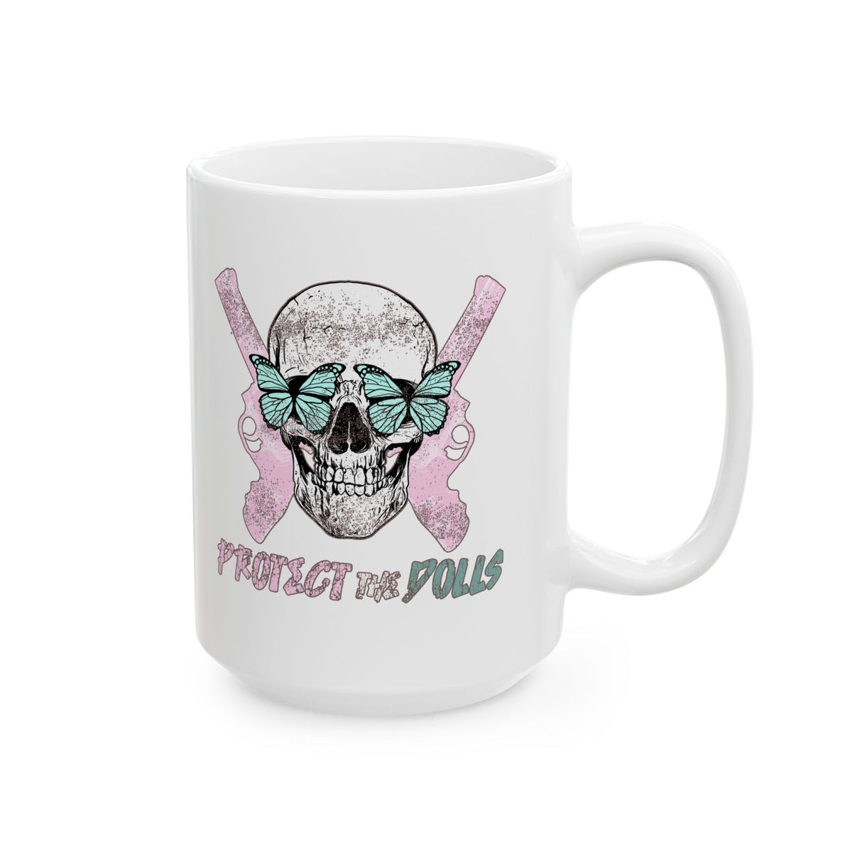 Protect the Dolls Ceramic Mug — Cute Gothic Coffee Cup (11oz, 15oz)