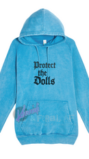 Protect The Dolls Old Style Vintage Raglan Pullover Hoodie
