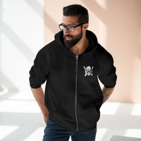 Protect the Dolls Zip Hoodie — Pink Skull & Crossed Guns Trans Rights Hoodie