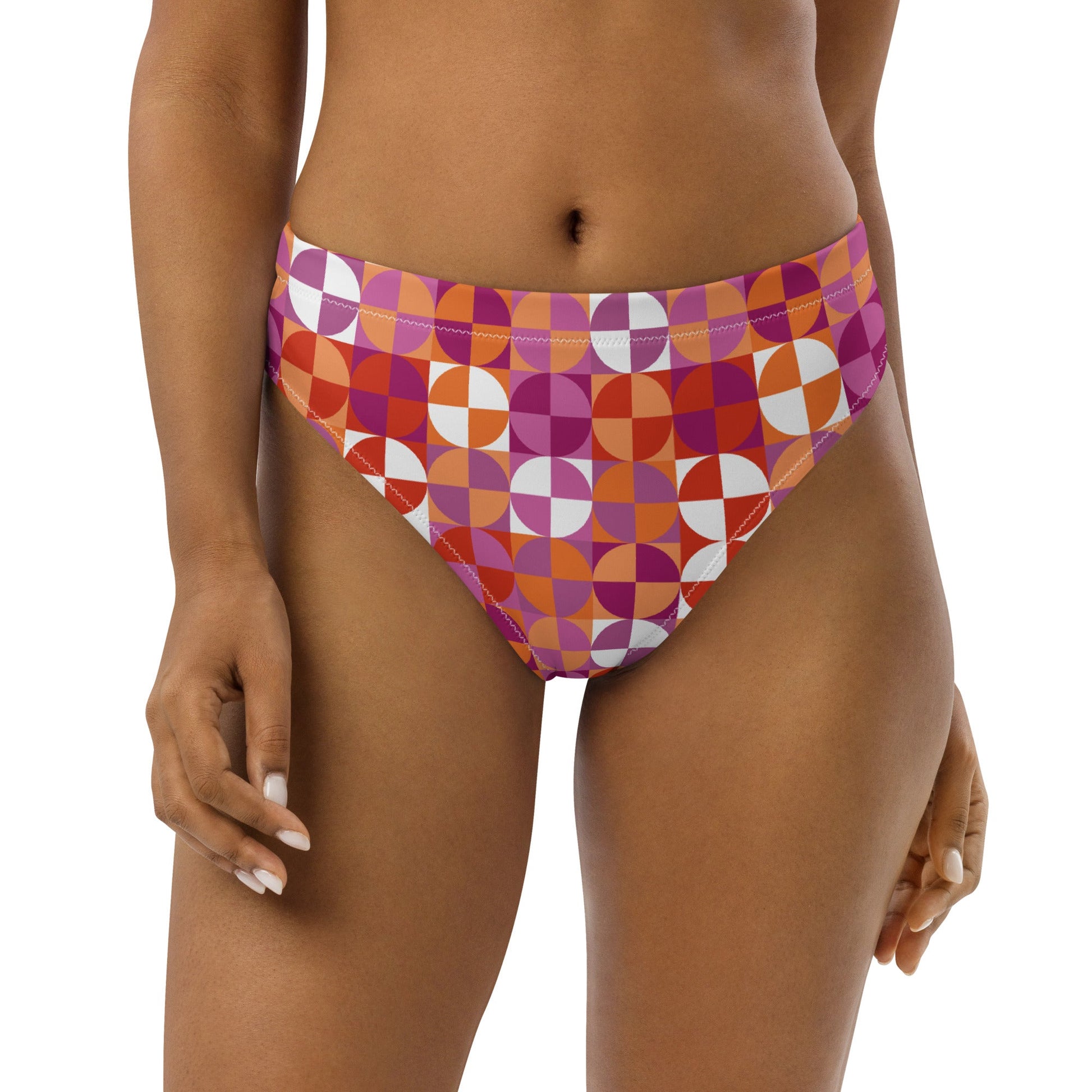 Lesbian Pride Recycled High-Waisted Bikini Bottom Xs Swimwear