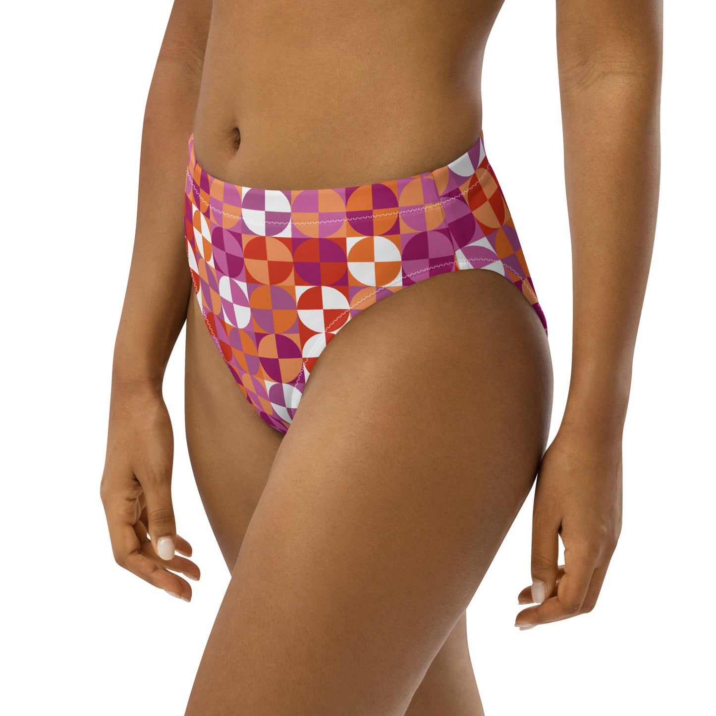 Lesbian Pride Recycled High-Waisted Bikini Bottom Swimwear