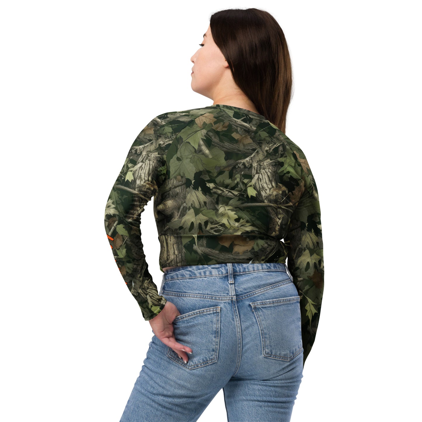 Camo Southern Queen Recycled long-sleeve crop top