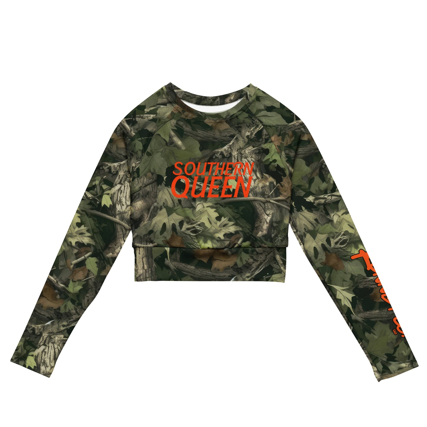 Camo Southern Queen Recycled long-sleeve crop top