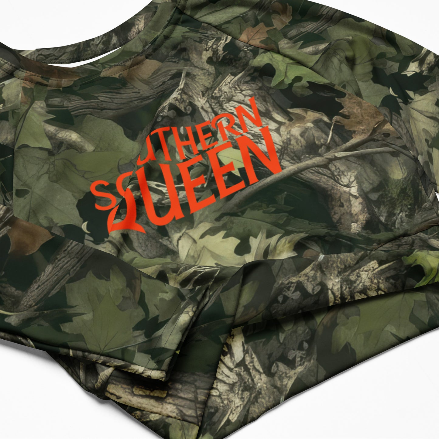 Camo Southern Queen Recycled long-sleeve crop top