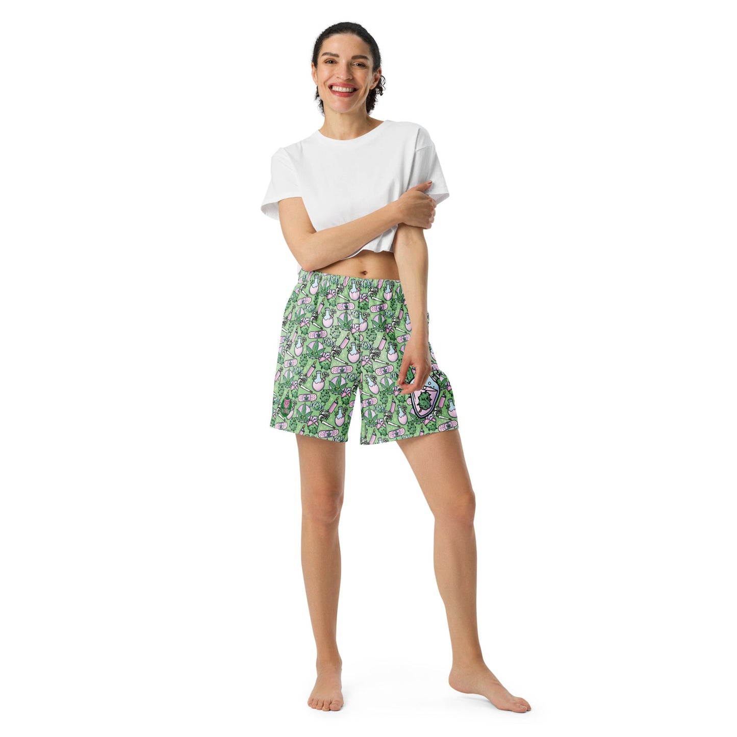 Feel the Eco-Friendly Cannabis Joy in Unisex Workout Shorts