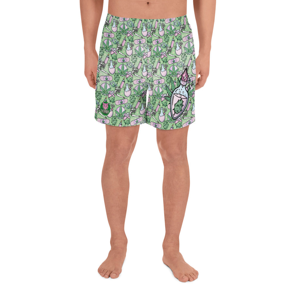 Feel the Eco-Friendly Cannabis Joy in Unisex Workout Shorts