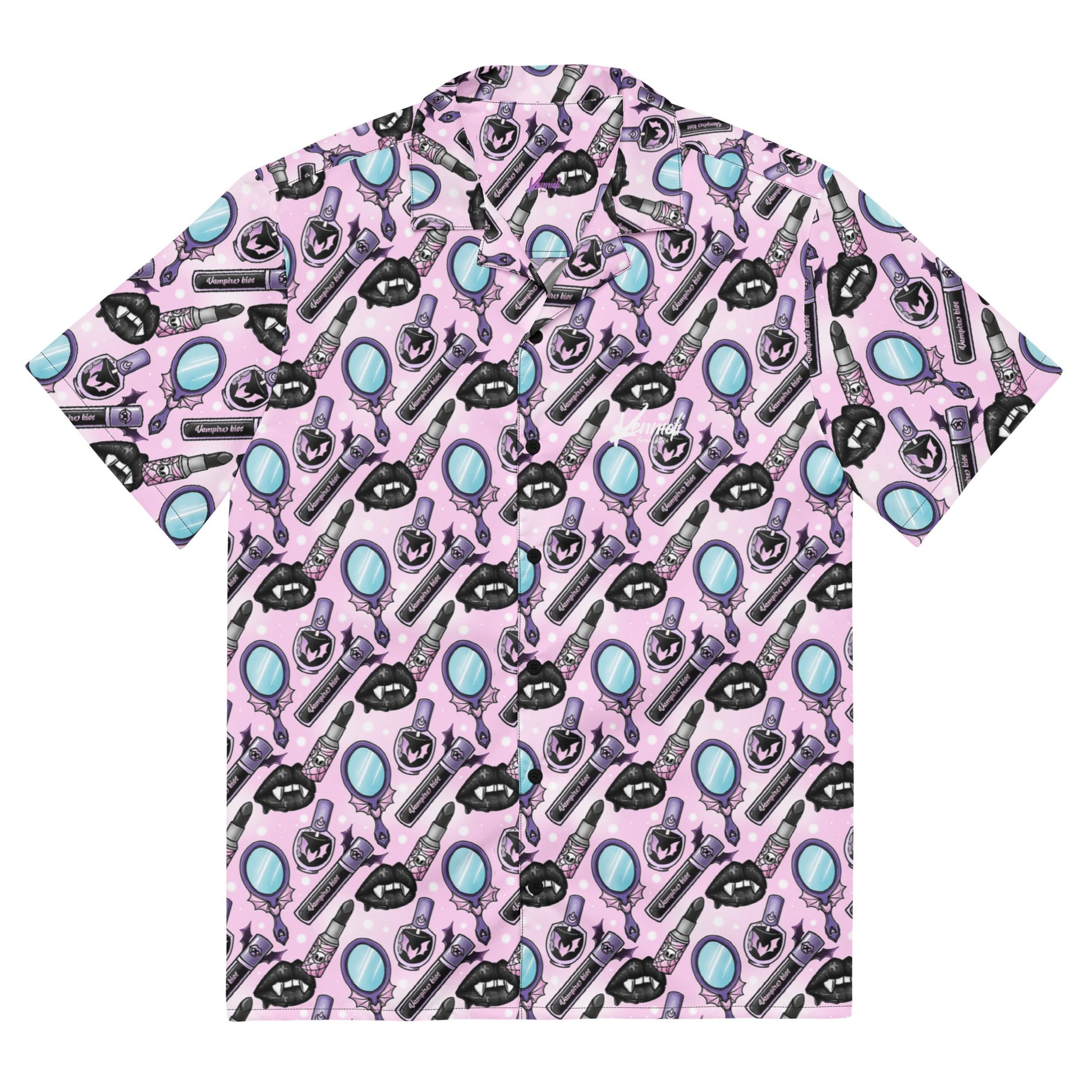 Pink Goth Glamour Unisex button shirt