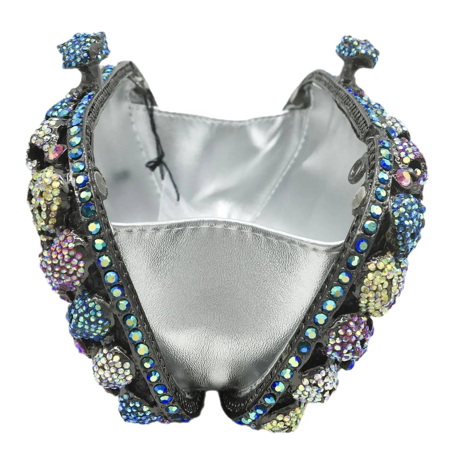 Diamond-encrusted Evening Bag With Skull Rhinestones