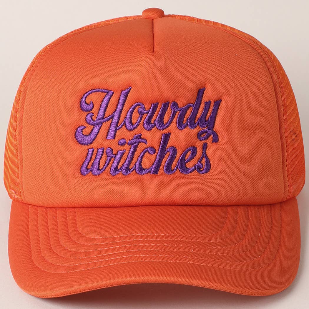 Howdy Witches Embroidered Mesh Back Trucker Hat