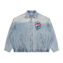 Unisex Vintage Wash Full-Zip Denim Jacket