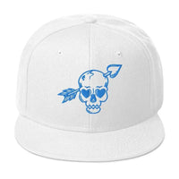 Thumbnail for Blue Skull Heart & Arrow Embroidered Snapback Hat - Kennidi Fierce Attire