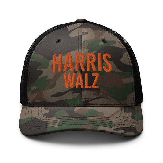 Harris Walz Camouflage trucker hat