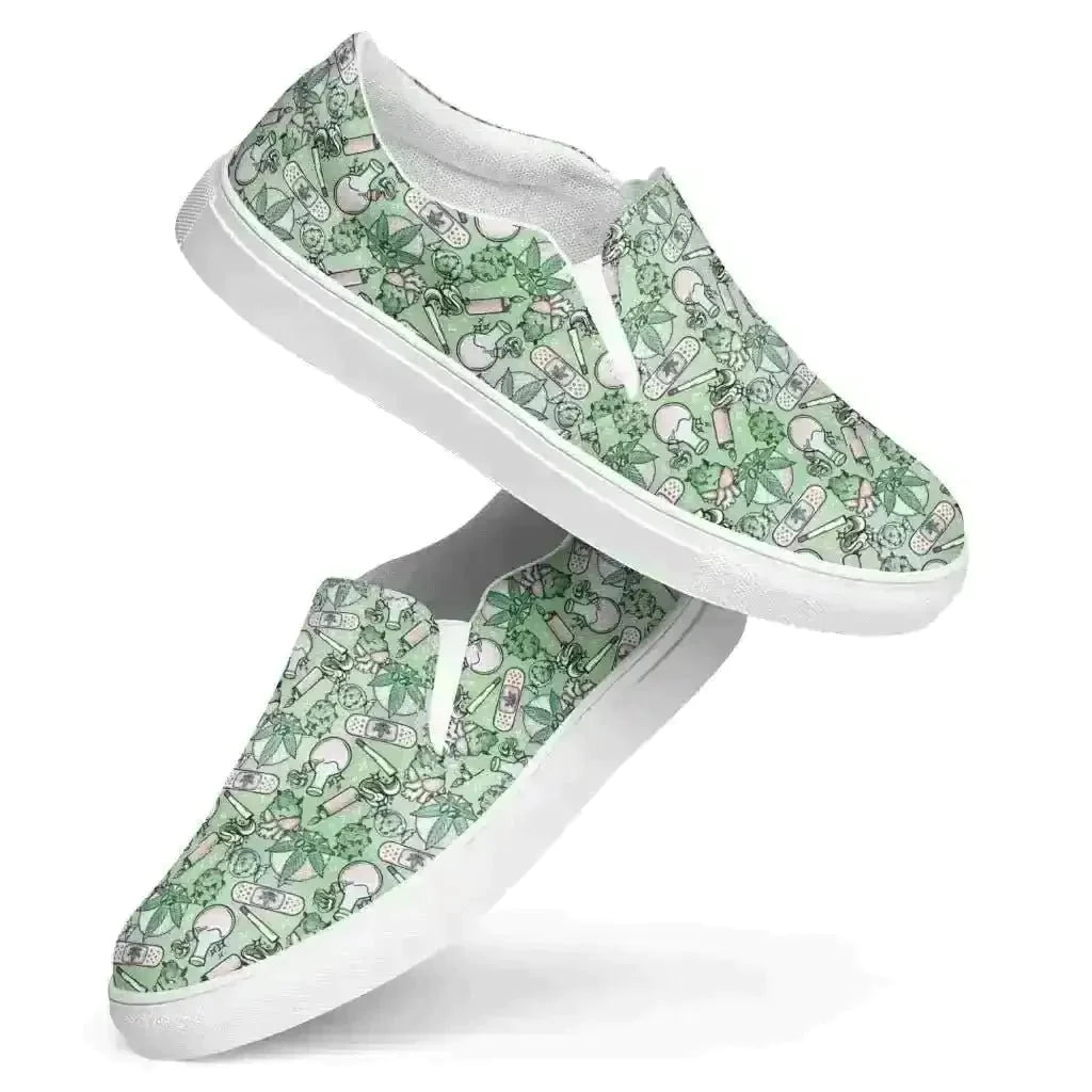 Cannabis Joy Print Slip-Ons: Stylish Comfort! - Kennidi Fierce Attire