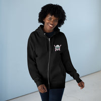 Protect the Dolls Zip Hoodie — Pink Skull & Crossed Guns Trans Rights Hoodie