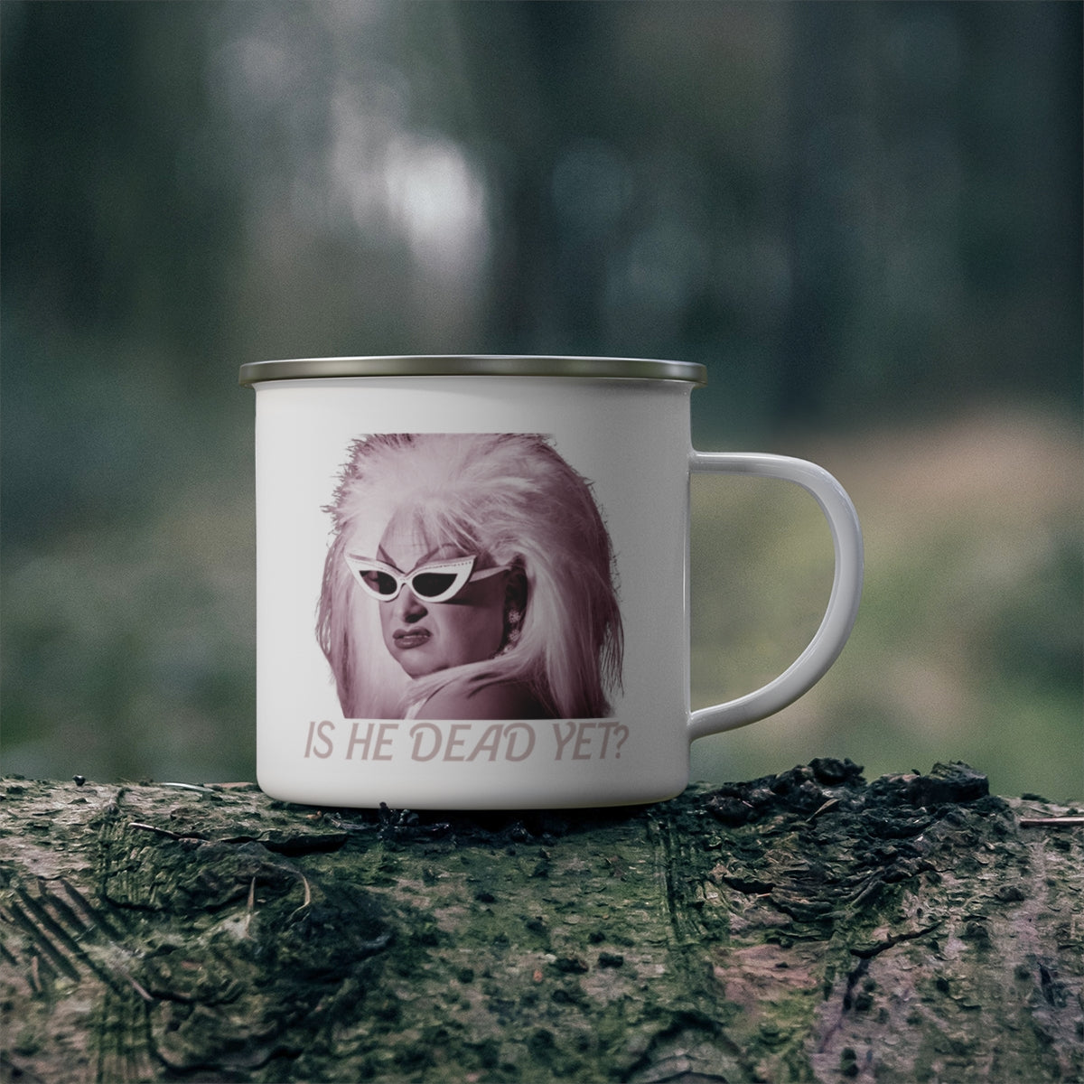 Divine Is He Dead Yet? Camping Mug