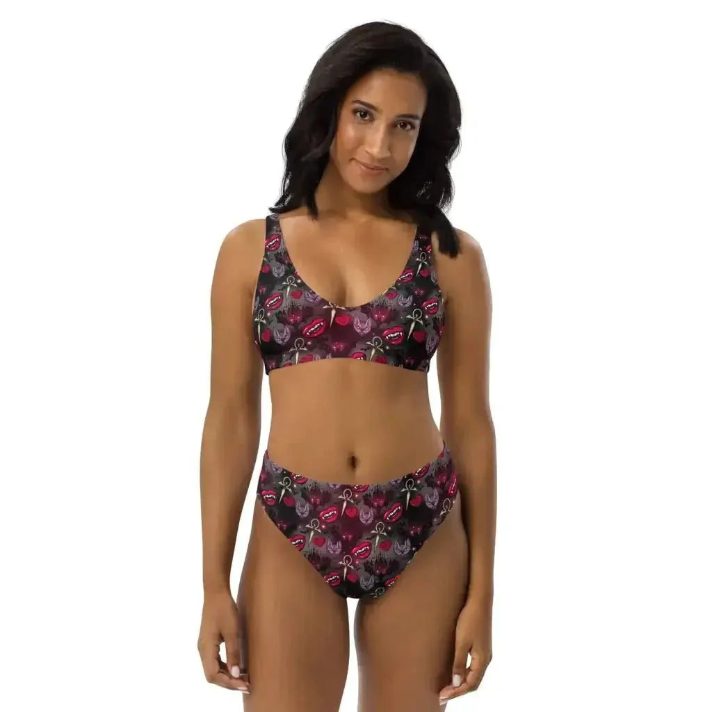 Dark Cat Vamp Recycled high-waisted bikini - Kennidi Fierce Attire