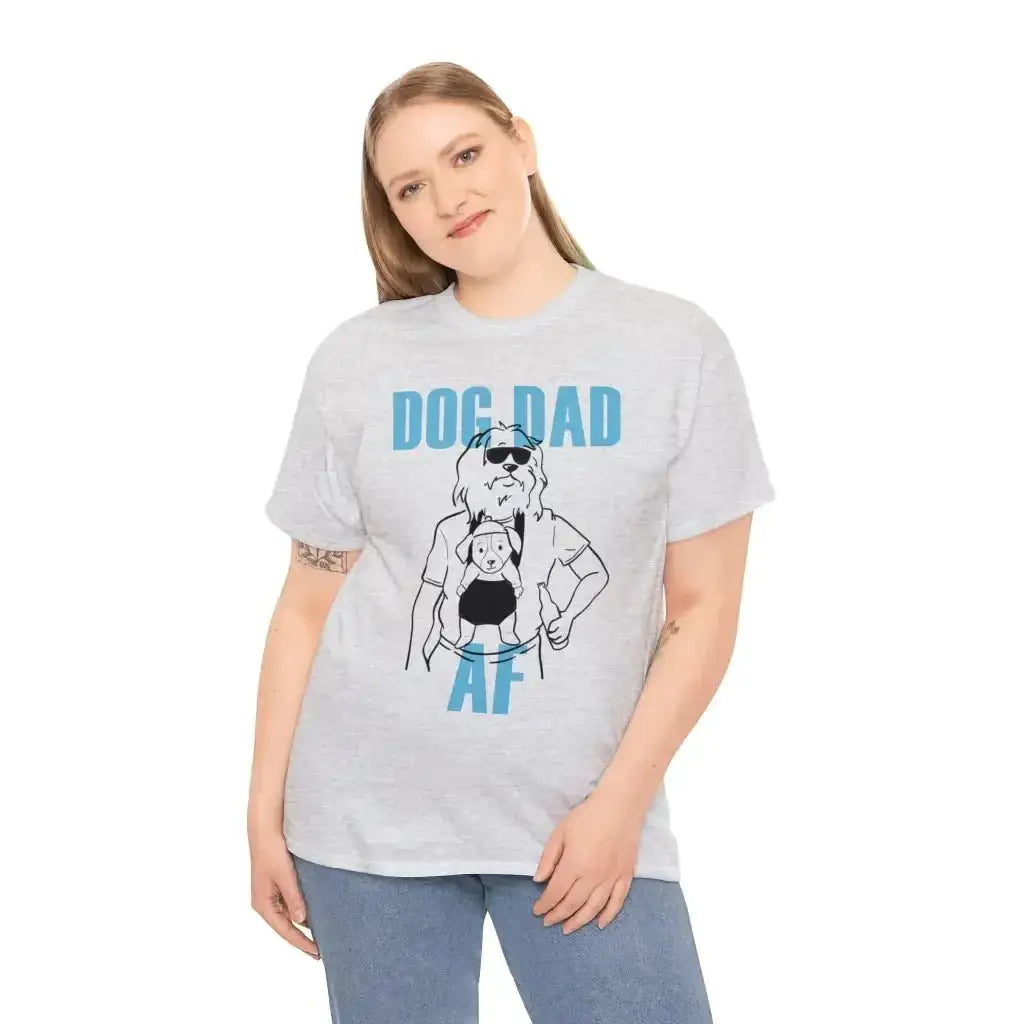 Dog Dad AF Unisex Heavy Cotton Tee - Kennidi Fierce Attire
