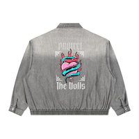 Unisex Vintage Wash Full-Zip Denim Jacket
